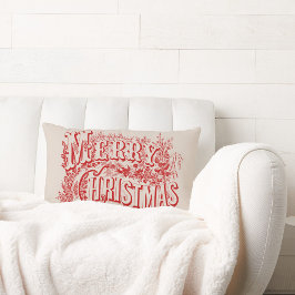 Kussen met vintage kerstkaart