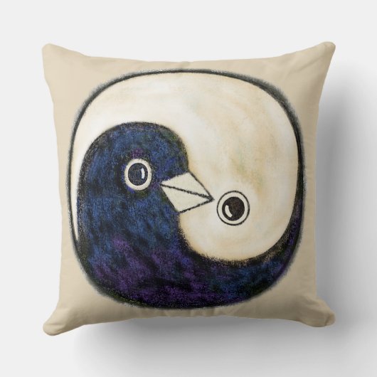 Kussen met YinYang Peace Doves (Achterkant)