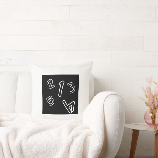 Kussen met zwart thema en tellend nummer (Bank)