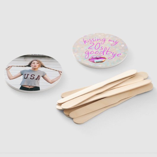 Kussen Mijn "20s" Afscheid gepersonaliseerd Handwaaier (Niet-gemonteerd)