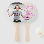 Kussen Mijn "20s" Afscheid gepersonaliseerd Handwaaier (Voorkant en achterkant)