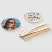 Kussen Mijn "40s" Afscheid gepersonaliseerd Handwaaier (Niet-gemonteerd)