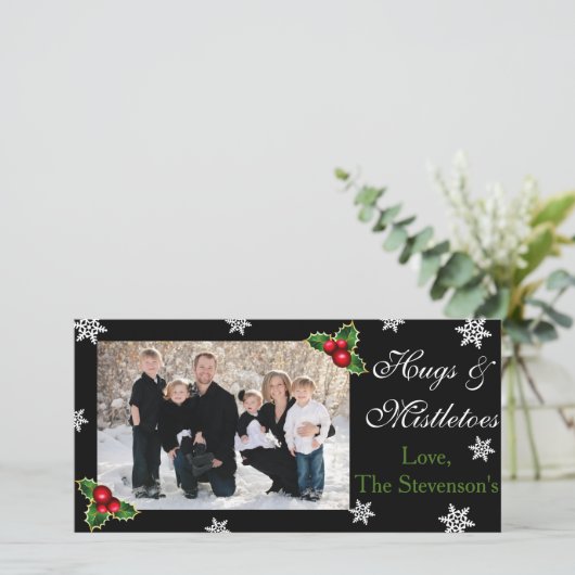 Kussen & Mistsleutels Kerstmis Feestdagenkaart (Staand voorkant)