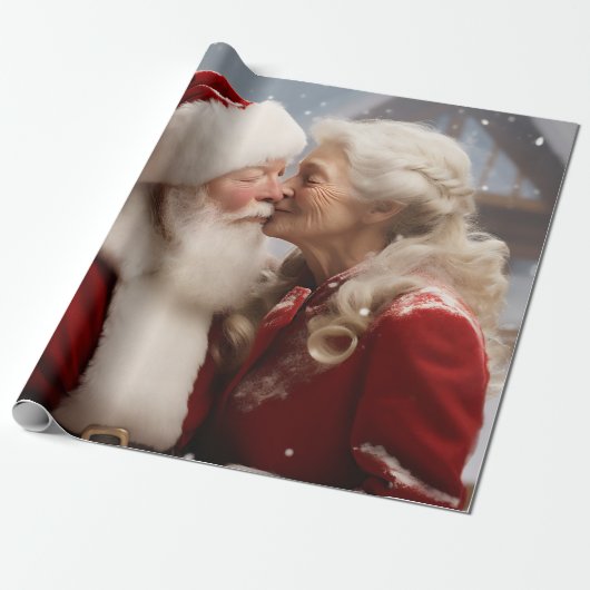 Kussen Mr en Mrs Sinterklaas Cadeaupapier (Uitgerold)