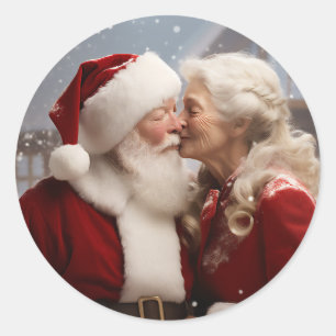Kussen Mr en Mrs Sinterklaas Ronde Sticker
