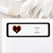 Kussen Paar Silhouet op Rood Hart Etiket (Insitu)