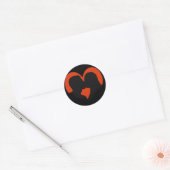 Kussen Paar Silhouet op Rood Hart Ronde Sticker (Envelop)