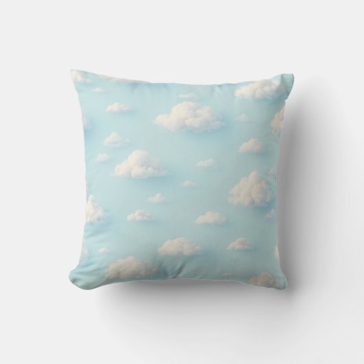 Kussen (patroon met pluizige witte wolk) (Voorkant)