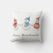 Kussen | Persoonlijke Sneeuwmanfamilie (Voorkant)