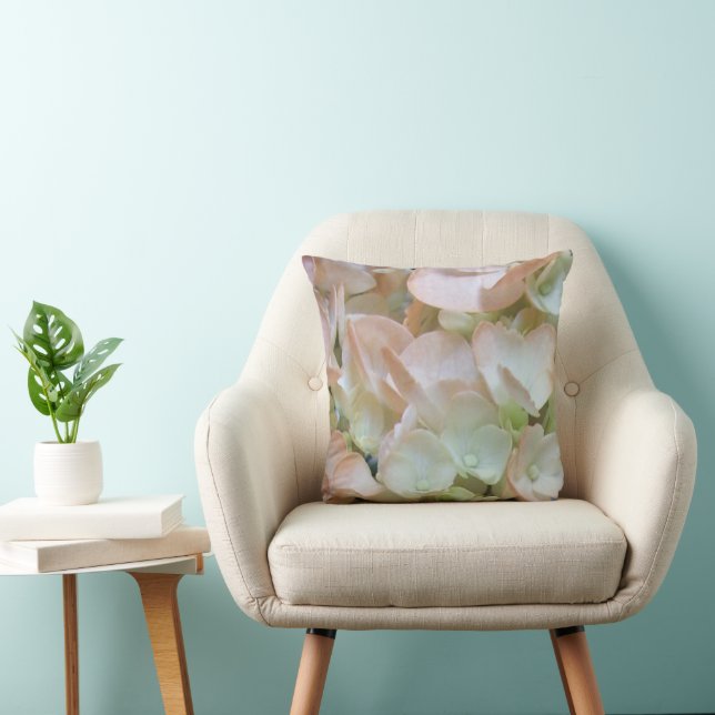 Kussen - Perzik Hydrangeas (Stoel)