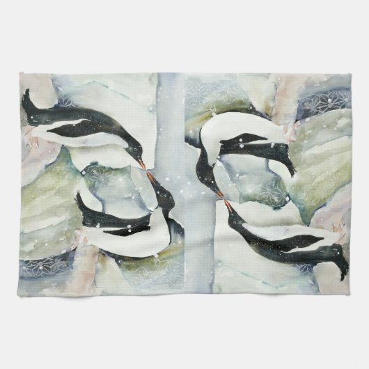 Kussen Pinguïn Vriendschap Keuken Theedoek (Horizontaal)