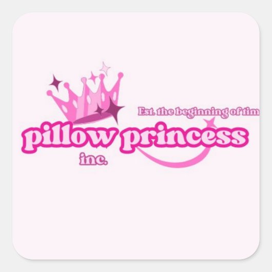 Kussen Prinses Pride | Hoge Femme Lesbisch Roze Vierkante Sticker (Voorkant)