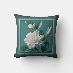Kussen - romantische bloemen, bloemen, magnolia