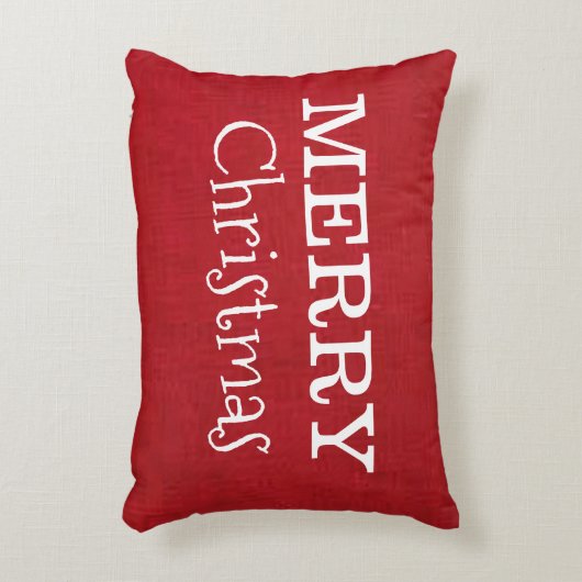 Kussen “Rood vrolijk kerstfeest” (Voorkant(Verticaal))