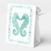 Kussen Seahorses Favor Box in Turquoise Bedankdoosjes (Achterkant)
