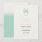 Kussen Seahorses Liefde Harten Strand Zomer Bruilo Kaart (Voorkant / Achterkant)