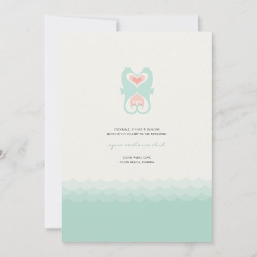 Kussen Seahorses Liefde Harten Strand Zomer Bruilo Kaart (Achterkant)