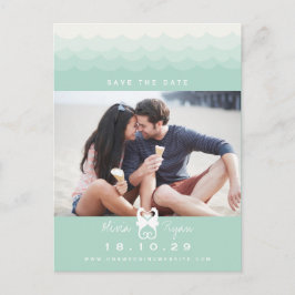 Kussen Seahorses Love Hearts Beach Save The Date Aankondigingskaart