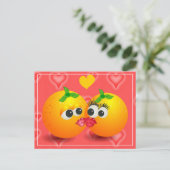 Kussen Sinaasappels Valentijn Briefkaart (Staand voorkant)