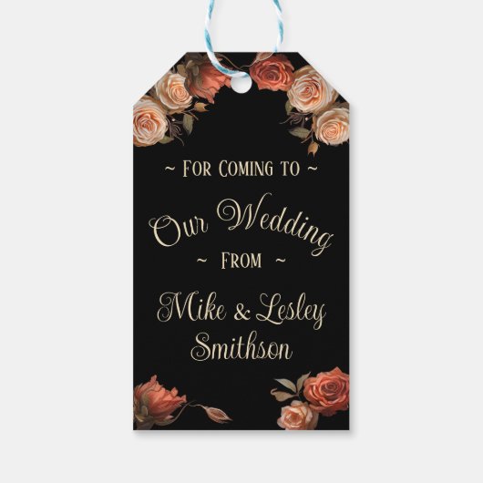 Kussen Skeletten Elegant Gotisch Bruiloft Cadeaulabel (Achterkant)