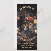 Kussen Skeletten Gotische  QR Code Halloween Kaart (Voorkant)