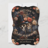 Kussen Skeletten RSVP Gotische Bruiloft Kaart (Voorkant)