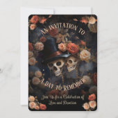 Kussen Skeletten RSVP Gotische Bruiloft Kaart (Voorkant)