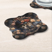 Kussen Skulls Laten we vieren Gotische bruiloft Kartonnen Onderzetters (Gekanteld)