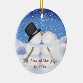 Kussen Sneeuwmannen Bruid en bruidegom Keramisch Ornament (Rechts)