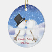 Kussen Sneeuwmannen Bruid en bruidegom Keramisch Ornament (Links)