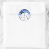 Kussen Sneeuwmannen Bruid en bruidegom Sticker (Tas)