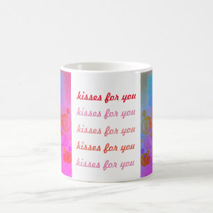 Kussen toeblazen. Kusjes voor jou koffiemok