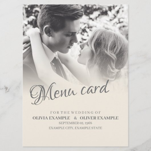 Kussen Trouwpaar in Monochroom Menu (Voorkant)