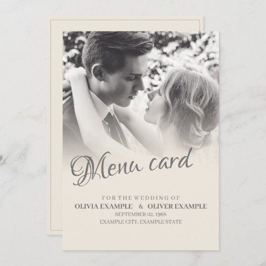 Kussen Trouwpaar in Monochroom Menu (Voorkant / Achterkant)