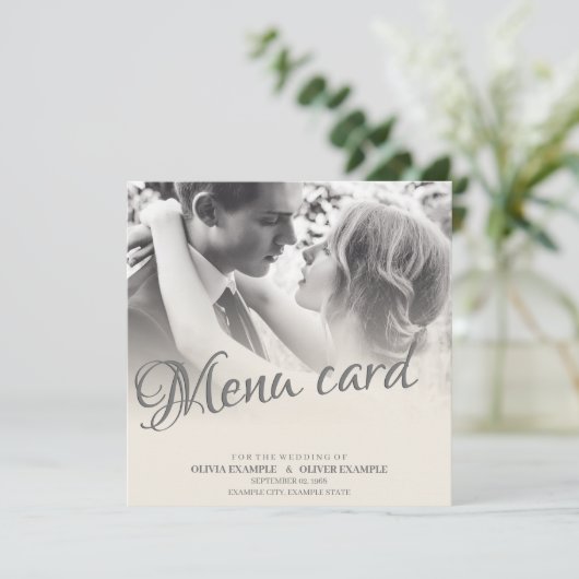 Kussen Trouwpaar in Monochroom Menu (Staand voorkant)