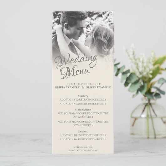 Kussen Trouwpaar in Monochroom Menu (Staand voorkant)