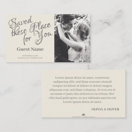 Kussen Trouwpaar in Monochroom Plaatskaartje (Voorkant / Achterkant)
