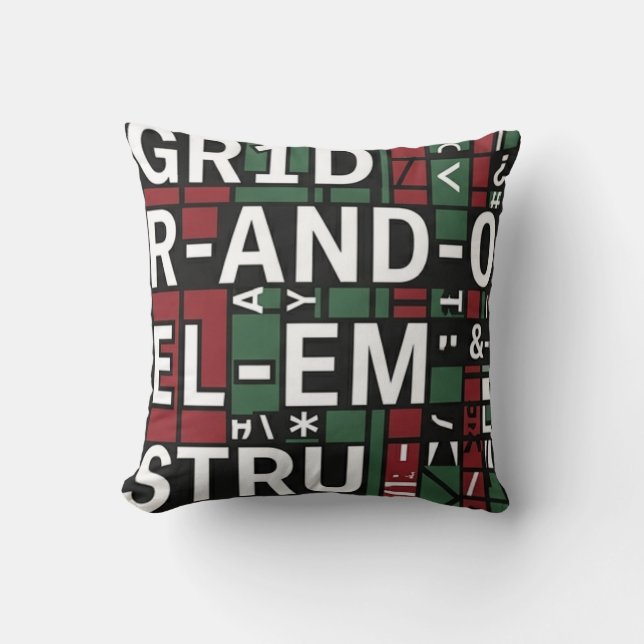 Kussen Typografisch decor ontwerp (Voorkant)