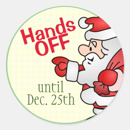 "Kussen UIT" Kerstman Kerstmis Ronde Sticker (Voorkant)