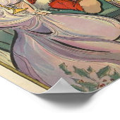 Kussen van de Kerstman Vintage Kerstmis Poster (Hoek)