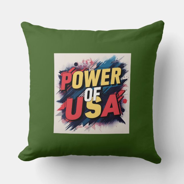 Kussen van de V.S. - Bold Patriotic Design (Voorkant)