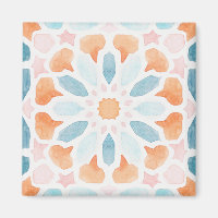 Kussen van Marokkaanse stijl, blauw en oranje, sti