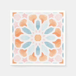 Kussen van Marokkaanse stijl, blauw en oranje, sti Servet