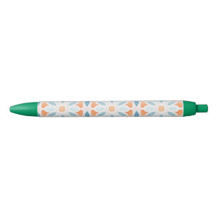 Kussen van Marokkaanse stijl, blauw en oranje, sti Zwarte Inkt Pen