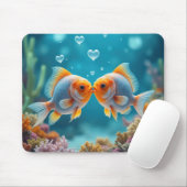 Kussen van oceaanvissen met hartbellen muismat (Met muis)