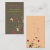 Kussen van rode Babados Papegaaien op Ali'i tak Visitekaartje (Voorkant / Achterkant)