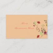 Kussen van rode Babados Papegaaien op Ali'i tak Visitekaartje (Achterkant)