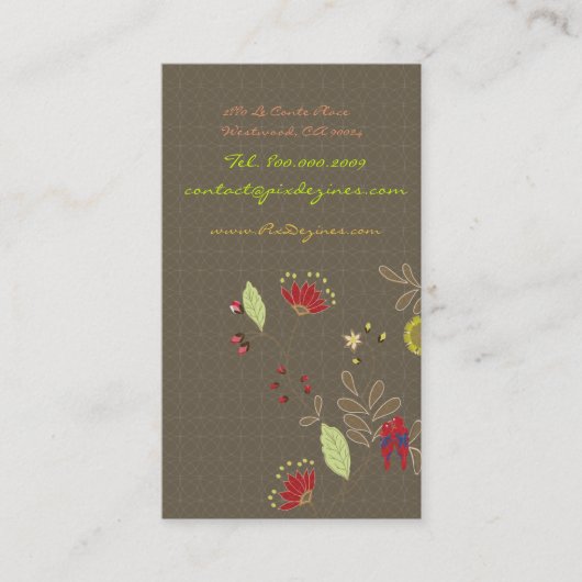 Kussen van rode Babados Papegaaien op Ali'i tak Visitekaartje (Voorkant)