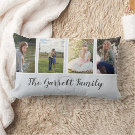 Kussen vier foto's op maat met familienaam en init