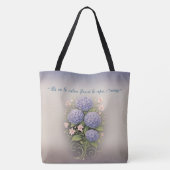 kussen vierkant '' waar de rust bloeit tote bag (Achterkant)